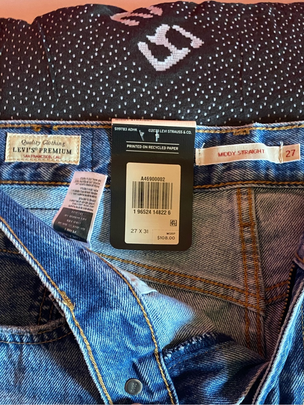 Middy Straight Womens Medium Blue Levi Jeans - Picture 3 of 4